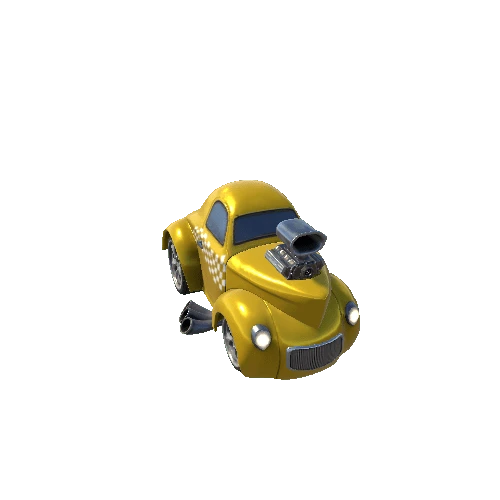 Cartoon Hot Rod MK3 yellow